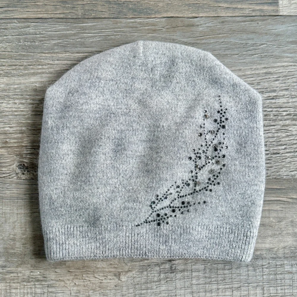 Jeweled Wool Blend Beanie